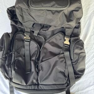 YoungLA Black Large Men's Backpack with Front Pockets